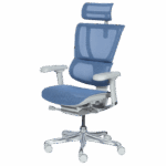 Ергономичен стол ERGOHUMAN IOO ELITE 2 - сива рамка - син - Image 4