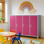 Метален шкаф Carmen CR-1605-4 JZ - Сив / розов - Image 2