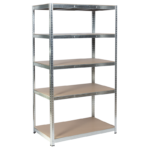 Метален стелаж Carmen CR-1018 - 180х100х60 см, до 200 кг на рафт - цинк - Image 2