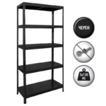 Метален стелаж HARD 180x90x40 см, до 130 кг на рафт  - черен - Image 2