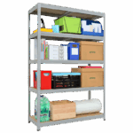 Метален стелаж STAR PL 213x120x60 см, до 250 кг на рафт - цинк