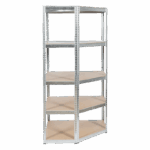 Ъглов метален стелаж Carmen CR-1019 - 180x90x45 см, до 275 кг на рафт - цинк - Image 2