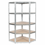 Ъглов метален стелаж Carmen CR-1019 - 180x90x45 см, до 275 кг на рафт - цинк - Image 3
